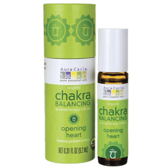 Aura Cacia Organic Chakra Balancing Aromatherapy Roll-On Opening Heart 0.31 oz