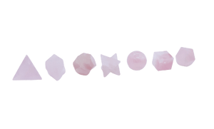Geometry Rose Quartz Tumbled Crystal Stone Set (7 pieces)