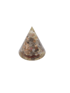 Pink Moonstone Orgone Tumbled Crystal Stone Cone