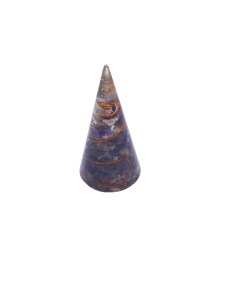Amethyst Orgone Tumbled Crystal Stone Cone