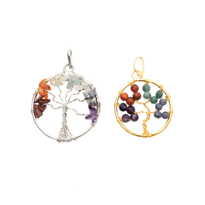 Chakra Tree Agate Pendant